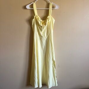 Bustier flowy Yellow Sabrina Carpenter maxi dress cupping milk maid flare size s